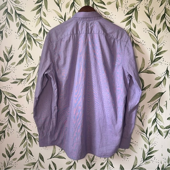Banana Republic Cotton Slim Fit Button Down Shirt. Large. Purple. - Picture 5 of 8